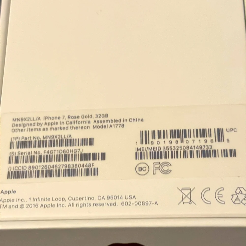 New iPhone 7 Rose Gold 32GB T Mobile